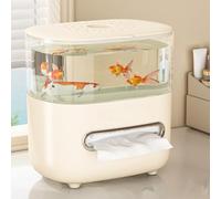 Dispenser multifunzionale 2 in 1 per fazzoletti e organizer per acquari con grande capacità per uso in ufficio e soggiorno (blu)