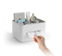 Dispenser Multiuso da Tavolo - Organizer con 3 Scomparti e Porta Fazzoletti