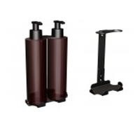 Dispenser nero per sapone liquido e shampoo, 2x300 ml.
