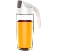 Dispenser Olio con Apertura Automatica - Dosatore Olio Antigoccia per Cucina, Oliera Spray per Olio d'Oliva e Aceto, per bottiglia 500ml Bianca(600ml - White)