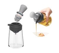 Dispenser Olio con Pennello in Silicone, Bicchiere 3 in 1 350 ml, Pennello Dosatore Olio, con Pennello per Cucinare, Insalata, Cottura al Forno, Barbecue, Friggitrice ad Aria. (Grigio)