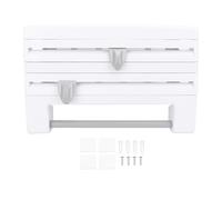 Dispenser parete per pellicola cucina, organizzatore per pellicola di alluminio e pellicola trasparente con di stoccaggio multi-rotolo, dispenser multifunzionale