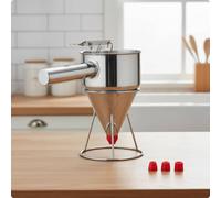 Dispenser Pastella Inox Beccucci Intercambiabili per Preparazione Dei Dolci