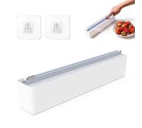 Dispenser Pellicola e Alluminio a Parete, Distributore di Pellicole Salvafreschezza, Distributore di Carta Stagnola con Taglierina, Taglia Pellicola da Cucina di Aspirazione Magnetica, Grigio