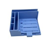 Dispenser per 5 Stencil, Organizer per Blocchi Note per Scrivania Ufficio Scuola Casa, Porta Blocchetti Memo Adesivi- blu