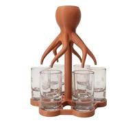 Dispenser per 6 bicchierini a forma di polpo stampato in 3D, dispenser e supporto per alimenti, dispensers per liquori per serate tra amici, per cocktail e succhi di frutta (#B)