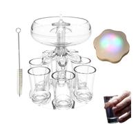 Dispenser per alcol acrilico, dispenser per shot con 6 bicchierini Acrilico | Colpo del distributore di bevande per feste Bar per famiglie, festa, La seconda generazione di fotoelettrico + spazzola