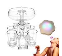 Dispenser per alcol acrilico, dispenser per shot con 6 bicchierini | Dispenser per colata Bar per famiglie, festa, karaoke, picnic Il distributore di vino di seconda generazione + f
