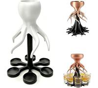 Dispenser per alcol per 8 colpi, per uso alimentare, con stampa 3D, a forma di polipo a 6 e 8 colpi, divertente e divertente, per bevande, cocktail, succhi di frutta, accessori unici e divertenti da