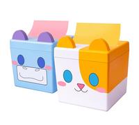 Dispenser per appunti Dormercy, confezione da 2, ippopotamo e gatto, design magnetico, grande capacità (registrazione brevetto)