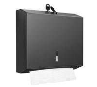 Dispenser per asciugamani di carta da parete, per uso commerciale, pieghevole a C, dispenser per asciugamani di carta a mano, porta fazzoletti in acciaio inossidabile (nero opaco)