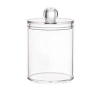 Dispenser per batuffoli di cotone, barattolo in acrilico trasparente, contenitore per palline di cotone, contenitore riutilizzabile per bagno, contenitore per Q Tips Pads Round, scatola cosmetica