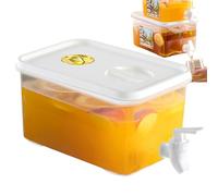 Dispenser per bevande con spigot - Contenitore per bevande fredde con etichetta data | per acqua di grande capacità per frigorifero, tè freddo o succo, dispenser riutilizzabile per bevande per