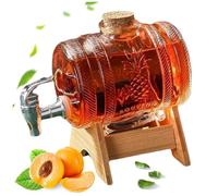 Dispenser per bevande con supporto, dispenser per bevande trasparente da 1000 ml con rubinetto, limonata a tenuta stagna con tappi di bottiglia in sughero per alcol, fredde, acqua ghiacciata