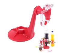 Dispenser per Bevande Gassate in Plastica ABS+TPR, Bottiglia Capovolta a Gravità, Fontanella per Feste Bar Casa Ufficio Campeggio, Colore Rosso