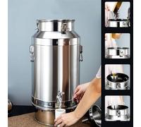 Dispenser per bevande in acciaio inox con rubinetto, capacità 88 l, coperchio sigillato per la conservazione di liquidi, ideale per uso commerciale e domestico, perfetto per la fermentazione