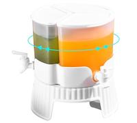 Dispenser per bevande in plastica, dispenser per bevande girevole a 3 griglie da 5, 2 litri con base per rubinetto per feste, uso quotidiano, bevanda girevole trasparente