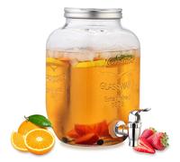 Dispenser per Bevande in Vetro Da 4 Litri Con Rubinetto a Tenuta Stagna, Comoda
