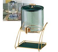 Dispenser per bevande in vetro da 5,5 l, con rubinetto e supporto, perfetto per frutta, tè, limonata, vino e acqua frizzante, elegante base rotonda/quadrata, ideale per feste ed eventi
