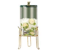 Dispenser Per Bevande In Vetro Di Grande Capacità|Dispenser Per Acqua Con Rubinetto Senza Perdite|Coperchio In Ceramica,5L (coperchio Bear) + Rubinetto In Acciaio Inossidabile,Con Base