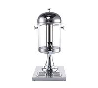 Dispenser per bevande in vetro trasparente con supporto, coperchio ermetico e rubinetto, per acqua fredda, succhi di frutta, limonata, cocktail per la casa, feste ed eventi silver Single Head