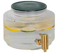 Dispenser per bevande in vetro trasparente da 2,8 l, con rubinetto in acciaio inox, perfetto per tè, succhi di frutta e feste, ideale come regalo per intrattenimento e buffet