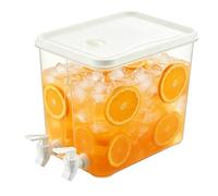 Dispenser per bevande per feste, 8 l, trasparente, a tenuta stagna, con 2 beccucci, sottile, per bevande calde e fredde, limonata, tè freddo, sangria, casa, feste