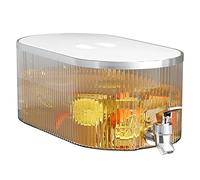 Dispenser per bevande per frigorifero, contenitore per bevande da 5 litri Brocca per acqua fredda con apertura grande Dispenser per con buona tenuta con rubinetto (Bianco crema)