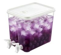 Dispenser per bevande per frigorifero - Contenitore per bevande sottile da 8 litri con 2 rubinetti - Dispenser per succo e acqua a tenuta stagna per limonata, tè freddo, soda, cocktail, bevande-calde