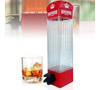 Dispenser per bevande spillatore in plasticada 1 litro con rubinetto, erogatore di acqua aromatizzata alcolici e anacolici per barbecue, picnic, festa ed eventi a forma di cabina telefonica Londinese
