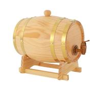 Dispenser per botte di legno 3L con supporto e rubinetto - Botte di vino in legno di pino - Barile di legno per vino, whisky e grappa - Design ellittico - Decorazione e conservazione per casa, bar