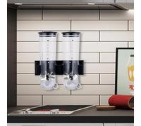 Dispenser per cereali a parete per conservare noci, chicchi di caffè, caramelle, nero, 29 x 15 x 30 cm, 3 kg