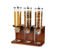 Dispenser per cereali contenitore per alimenti secchi con secchio in PC e base in legno, multi-testa (4 litri per lattina) per organizzazione del piano di lavoro della cucina