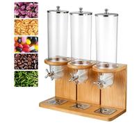 Dispenser per cereali in bambù, contenitore per alimenti da 3,5 l, 7 l | Dispenser per alimenti secchi in bambù, ideale per riso, fagioli e noci, perfetto per l'organizzazione della cucina e la