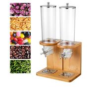 Dispenser per cereali in bambù, contenitore per alimenti secchi per riso | Dispenser di alimenti secchi in bambù per riso, fagioli, noci, organizer salvaspazio da bancone per la conservazione della