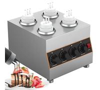 Dispenser per cioccolato, in acciaio inox, elettrico, scalda salsa con temperatura regolabile da 30 a 85 °C e 4 bottiglie da 650 ml