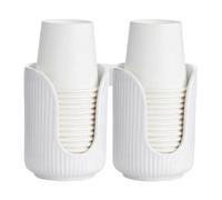 Dispenser per collutorio, dispenser per bicchieri da bagno, robusto dispenser da bagno con due scanalature, porta bevande a forma di U, dimensioni compatte per lavabo da bagno e piano di lavoro della