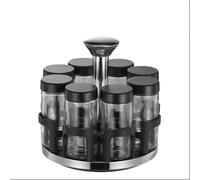 Dispenser per condimenti da cucina, contenitore girevole per spezie multi-foro, per cucinare sale, pepe, condimenti con impostazioni di spruzzatura (nero)