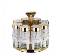 Dispenser per condimenti da cucina, multi-foro girevole, contenitore per spezie per cucinare sale, pepe, condimenti con impostazioni di spruzzatura (oro bianco)