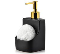 Dispenser per detersivo con spugna e spugna dispenser sapone da cucina in ceramica nera 400 ml