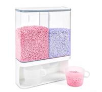 Dispenser per detersivo per bucato, contenitore da parete per profumo, con design trasparente, per riporre e organizzare la lavanderia, bianco (grande)