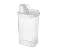 Dispenser Per Detersivo Per Bucato - PVC Ermetico Da 1100 Ml A 2300 Ml | Guarnizione In Silicone Resistente All'umidità Con Marcature Sul Misurino | Stoccaggio Di Polvere Liquida Trasparente - Organiz
