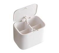 Dispenser per di cotone, barattolo a 4 griglie per sollevamento automatico, organizer per struccanti, per tamponi di cotone, elastici per capelli, filo interdentale, bagno, toeletta, tavolo