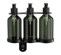 Dispenser per doccia Parete 3x500ml Fori Dispenser per doccia | per tre flaconi da 500ml, shampoo balsamo bagnoschiuma, organizzazione per doccia, spazio risparmiato