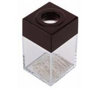 Dispenser per fermagli Q-Connect nero/trasparente quadrato 4,2x4,2x7 cm KF02132
