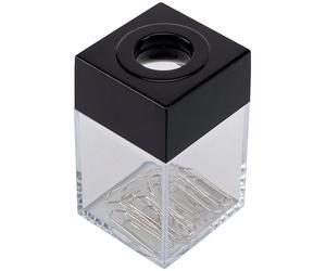 Dispenser per fermagli Q-Connect nero/trasparente quadrato 4,2x4,2x7 cm KF02132