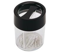 Dispenser per fermagli Q-Connect nero/trasparente rotondo 6x6x7,2 cm KF02133