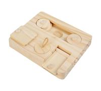 Dispenser Per-Foraggiamento In Legno Per Animali, Buon Design Per Il-Foraggiamento, 17,8x14x2 Cm, Giocattoli Per-Foraggiamento Di Maiali, Giocattolo Interattivo Per Galline In Legno Per Criceti, Compa