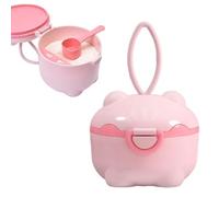 Dispenser per latte in polvere con cucchiaio e contenitore per snack con coperchio ad anello in silicone sigillato, per viaggi all'aperto, senza BPA, 98 x 75 mm