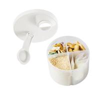 Dispenser per latte in polvere, contenitore per latte in polvere - Scatola portatile girevole per spaghetti di riso,Contenitore per snack da viaggio per la conservazione degli alimenti 4 scomparti,